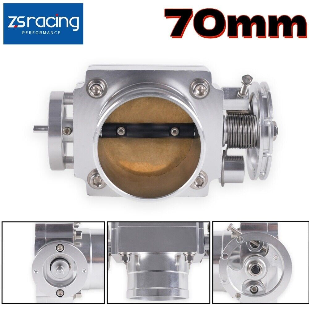 Universal 70mm 2.75inchAlloy Aluminum CNC High Flow Billet Intake Throttle Body Q