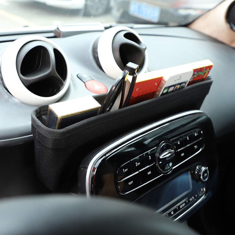 for Smart Fortwo 2016-2021: Cloth center console storage pocket. n