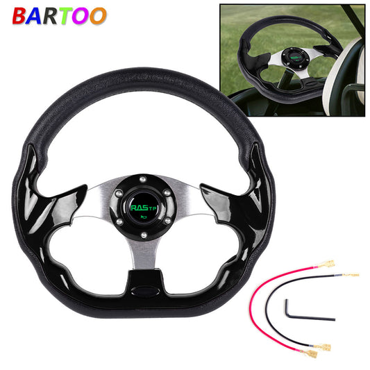 For EZGO TXT RXV for Yamaha and Club Car Black 320mm 12.5 Cart Steering Wheel Q