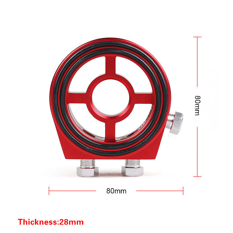 M20x1.5 3/4-16UNF Oil Cooler Filter Sandwich Plate Male Adapter 1/8 NPT Red Q