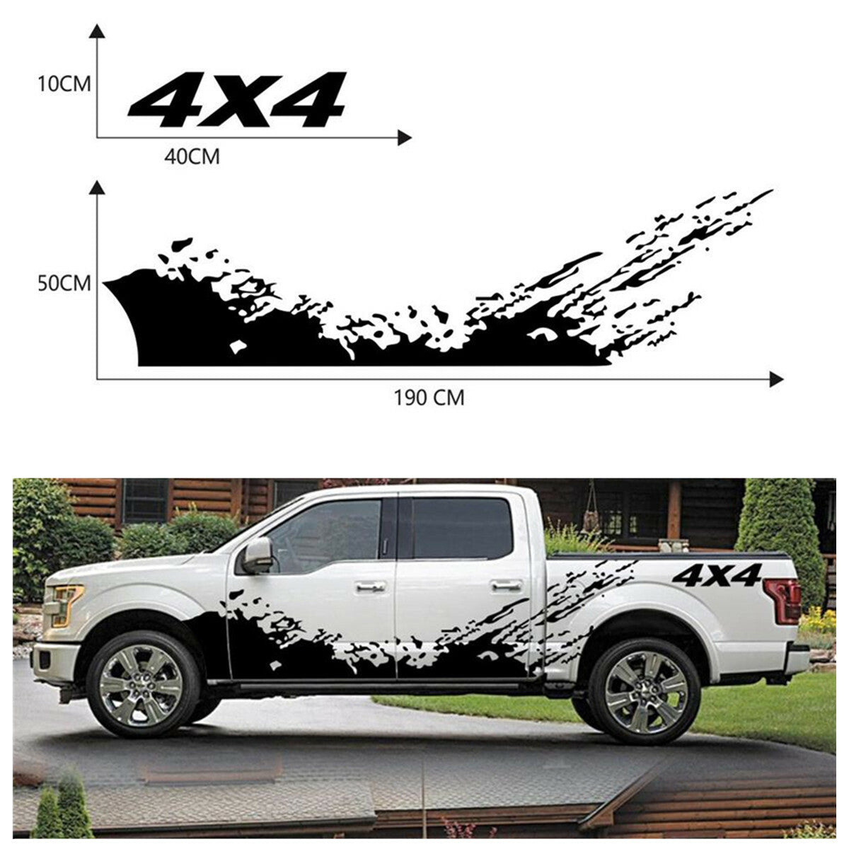 Car Splash Decal DIY Off Road Graphics Vinyl Stickers Truck Body Decoration Trim