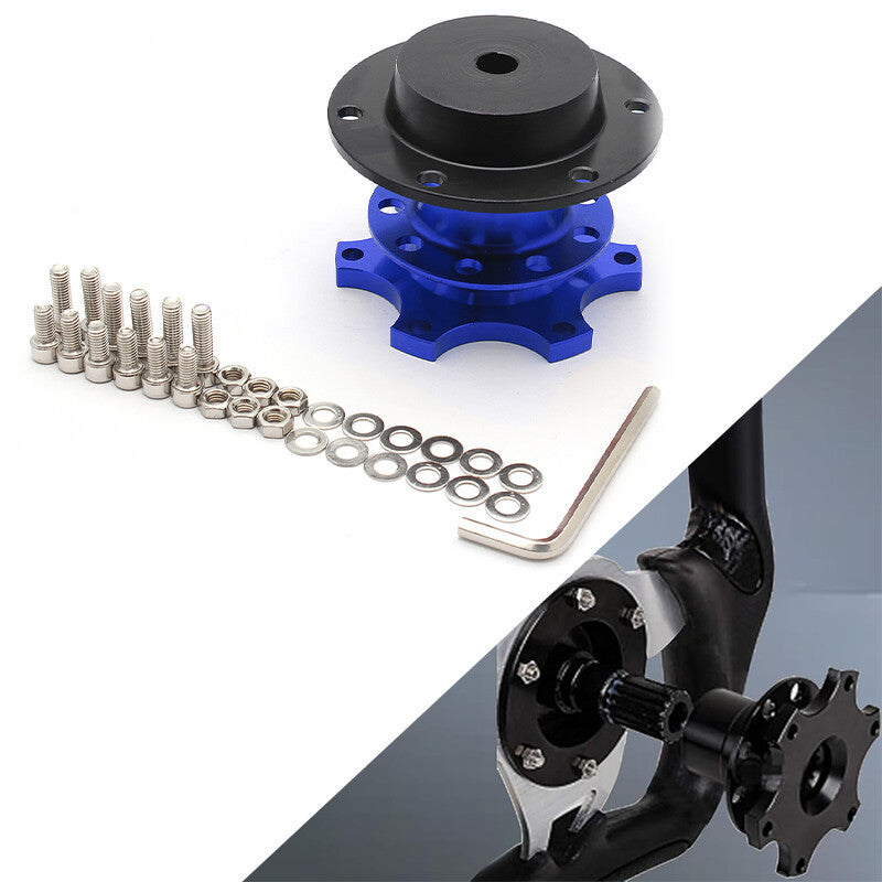 Sports Steering Wheel Quick Release Snap Off Boss Kit Hub Adapter Blue Universal