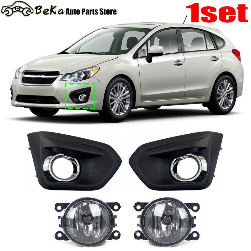 One set of front bumper fog light cover covers with chrome plating for 2012-2014 for Subaru Impreza.