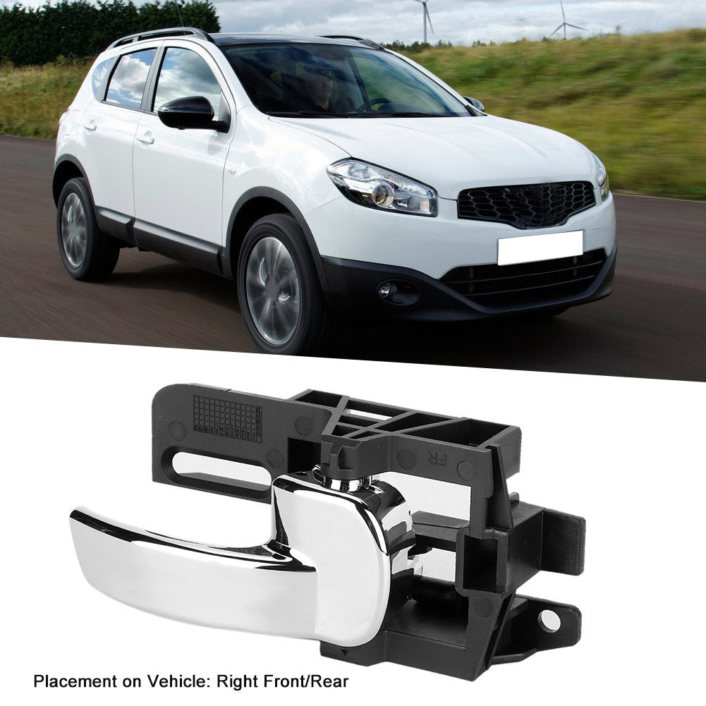 Interior Door Handle 2PCS LeftRight Inner Chrome Door Handle Fits For QASHQAI