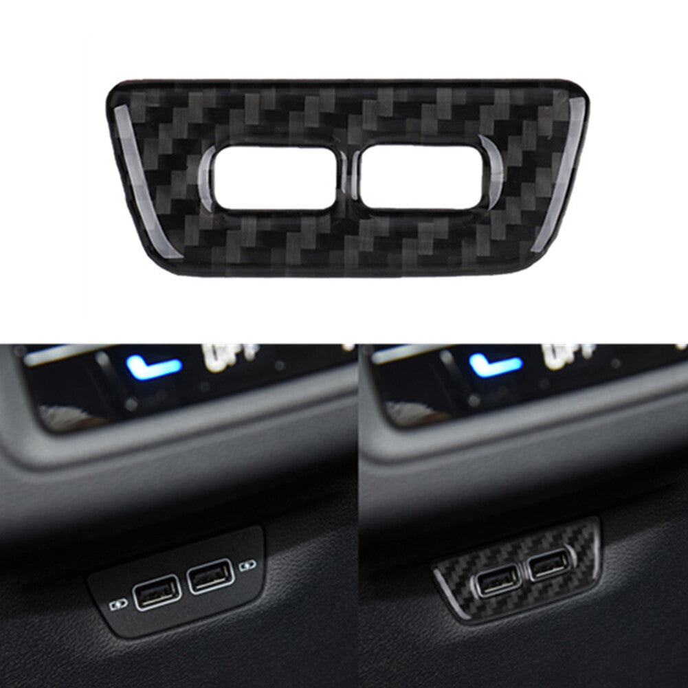 for VW for Golf 8 MK8 GTI Carbon Fiber Interior Rear USB Button Cover Trim 2021-2023