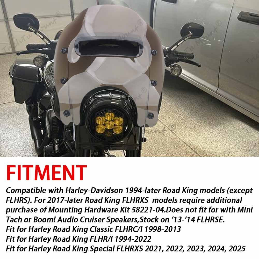 Detachable Windshield W/ Bracket for Harley 1994-2025 Touring Road King FLHR CVO Q