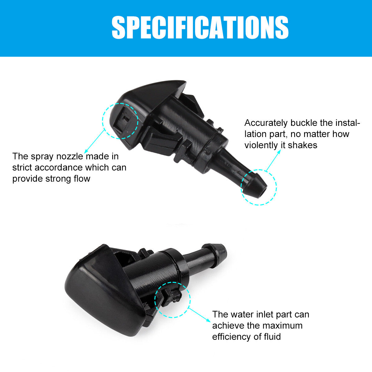 4805742AB 2x Windshield Washing Machine Spray Liquid Nozzle for Chrysler for Dodge for Ram Q