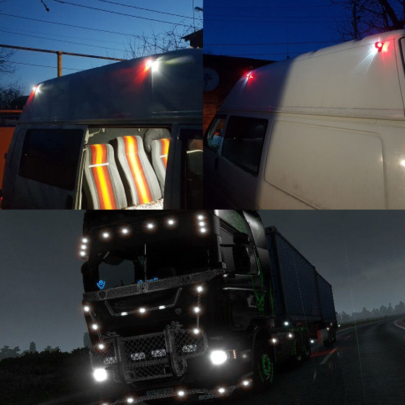 4x LED Side Marker Lights Car Truck Trailer Van Outline Lamp White Amber 12V-24V