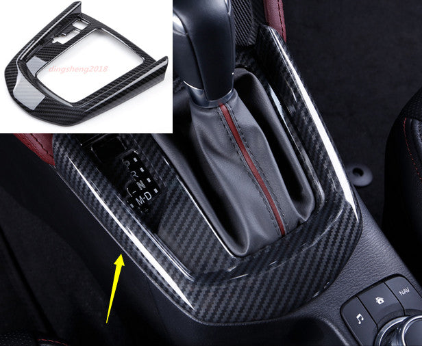 1P Carbon Fiber Interior Gear Shift Frame Cover Trim for Mazda CX-3 CX3 2016-18