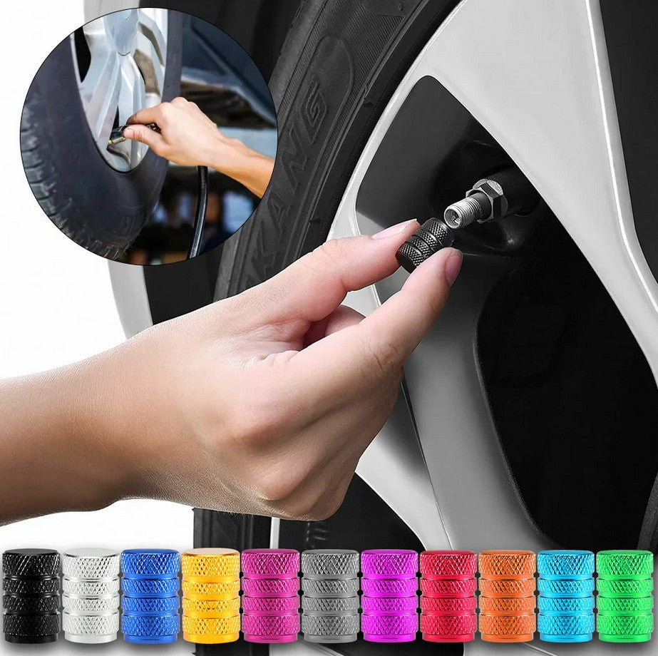 4-piece car tire valve cover rod air dust cover black with red skull  for ford