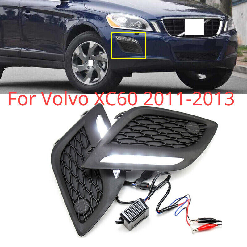 Left & Right LED DRL Daytime Light Fog Lamp Fit for Volvo XC60 2011 2012-2013 Q
