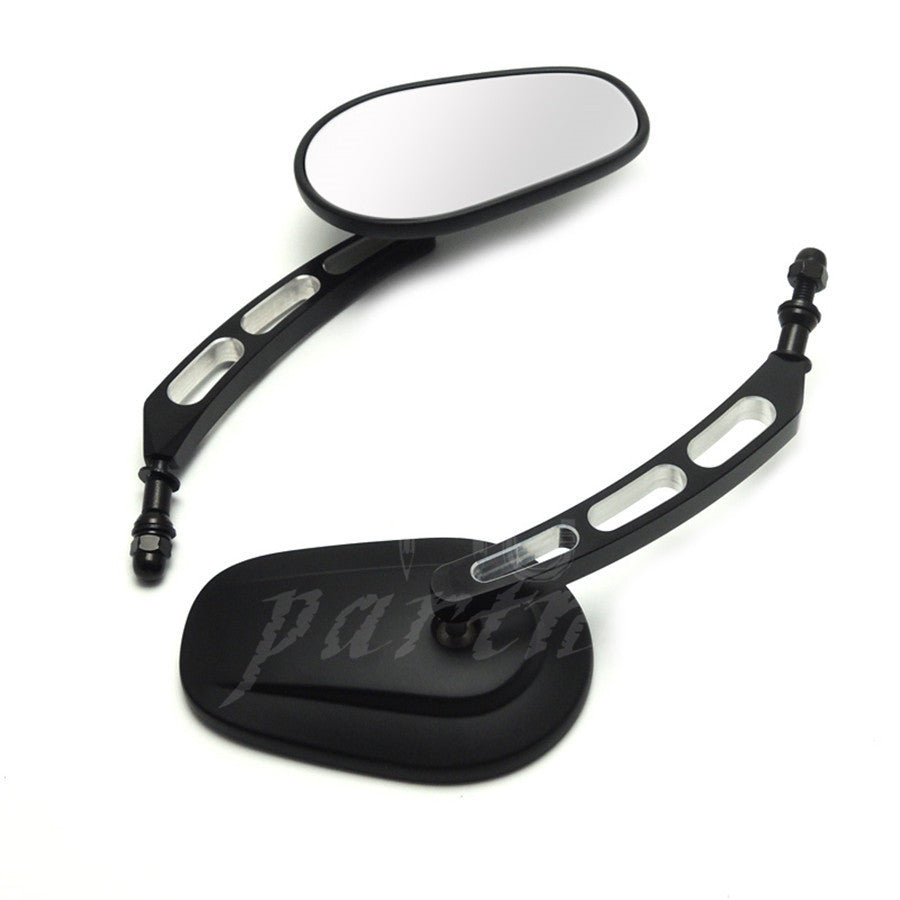 Black Edge Cut Rearview Mirror for Harley Sportster Softail Touring Dyna Glide Q