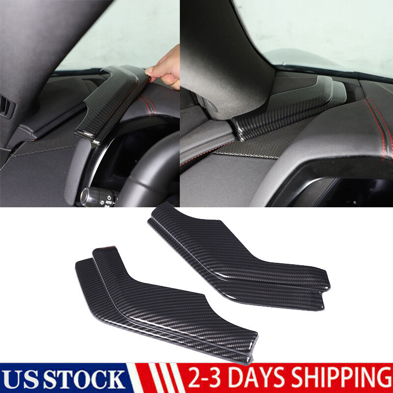 Carbon fiber ABS side dashboard speaker cover trim for Corvette C8 Z06 Stingray 2020-2024 n