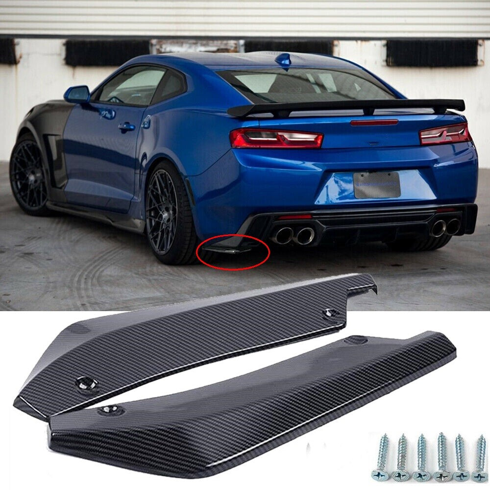 2X for GMC for Yukon Acadia Carbon Fiber Style Rear Bumper Diffuser Splitter Canards