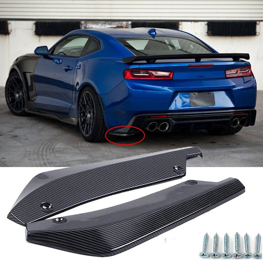 2X for GMC for Yukon Acadia Carbon Fiber Style Rear Bumper Diffuser Splitter Canards