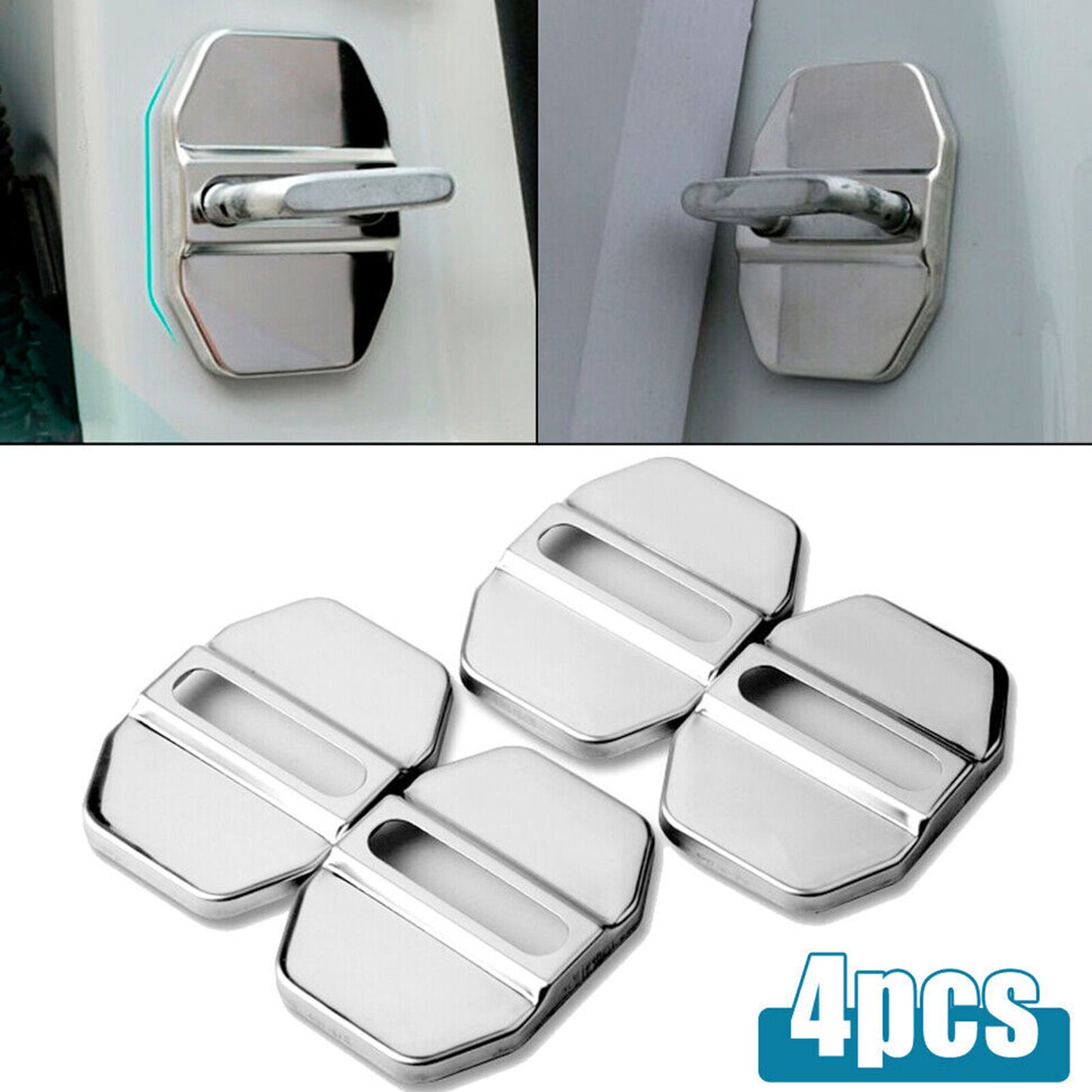 4x car interior accessories metal car door lock protective cover decor for Benz