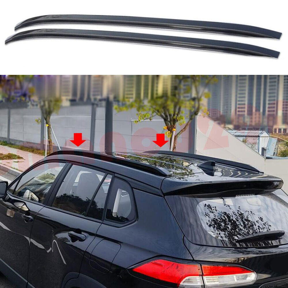for Toyota for Corolla Cross L 2022 ABS Glossy Black Roof Rack Rails Bars Cover Kit