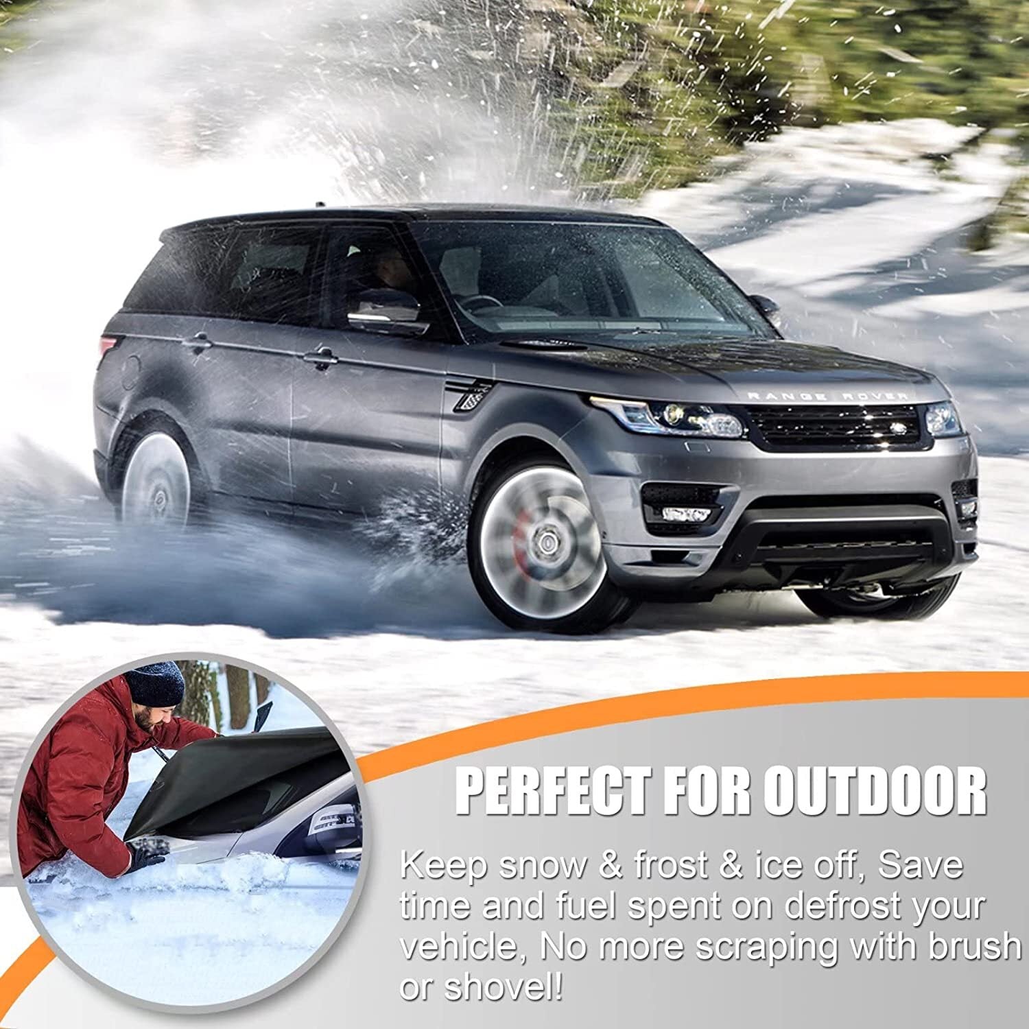 Suitable for trucks, 4-ply magnetic windshield snow cover, dustproof, sunshade - n