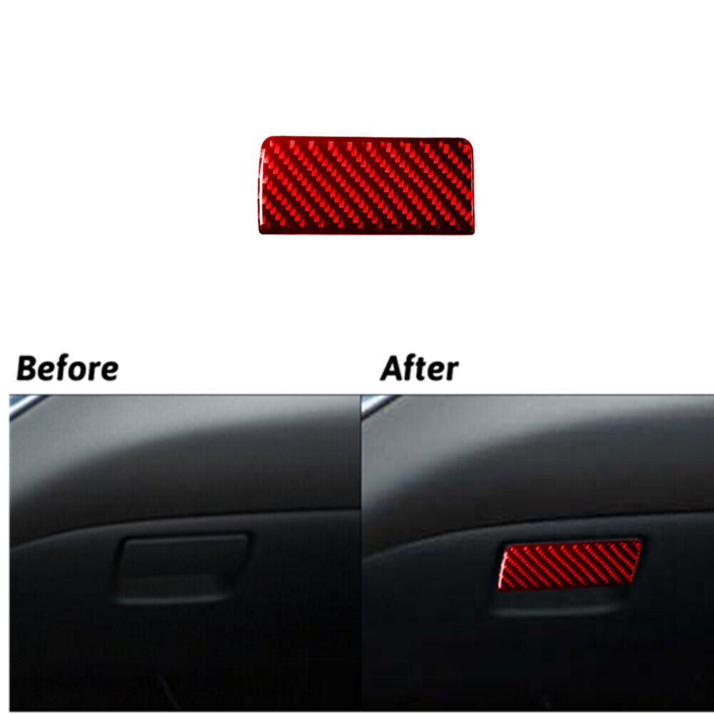Red Carbon Fiber Glove Box Handle Switch Frame Trim for Chevy Impala 2014-2020