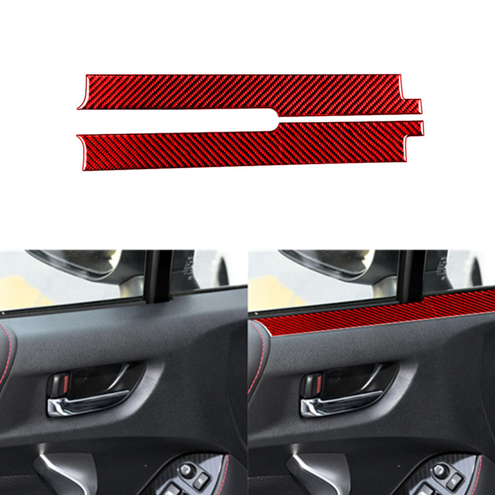 Red Carbon Fiber Interior Door Panel Trim for Toyota 86 for Subaru BRZ 2016-2020