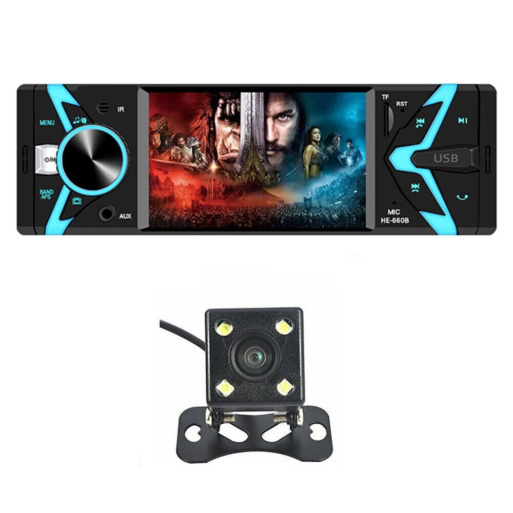 Single DIN Car Radio Stereo Bluetooth MP5 Player FM/USB/TF/AUX Rear Camera. n