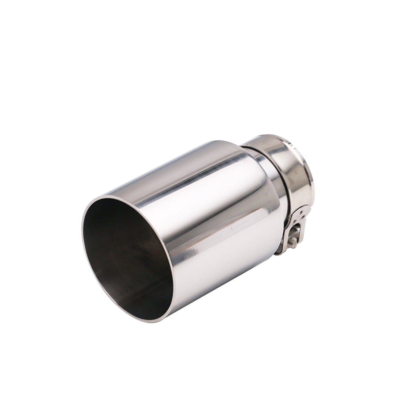 1PC Universal 2.5'' Inlet 3.5'' OD Exhaust End Tips Clamp-on Pipe Tip 145mm
