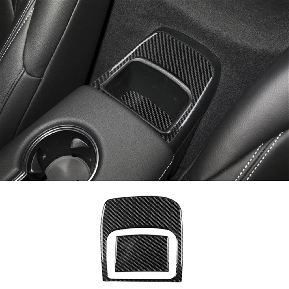 2Pcs Carbon Fiber Rear Console Storage Cover Trim for Toyota Supra 2019-2022