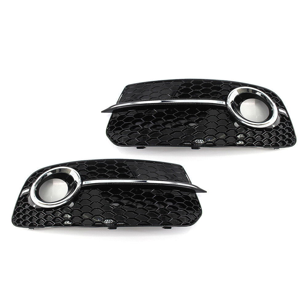 Front Bumper Fog Light Grille Upgrade SQ5 Style Grill Fit for AUDI Q5 2013-2017