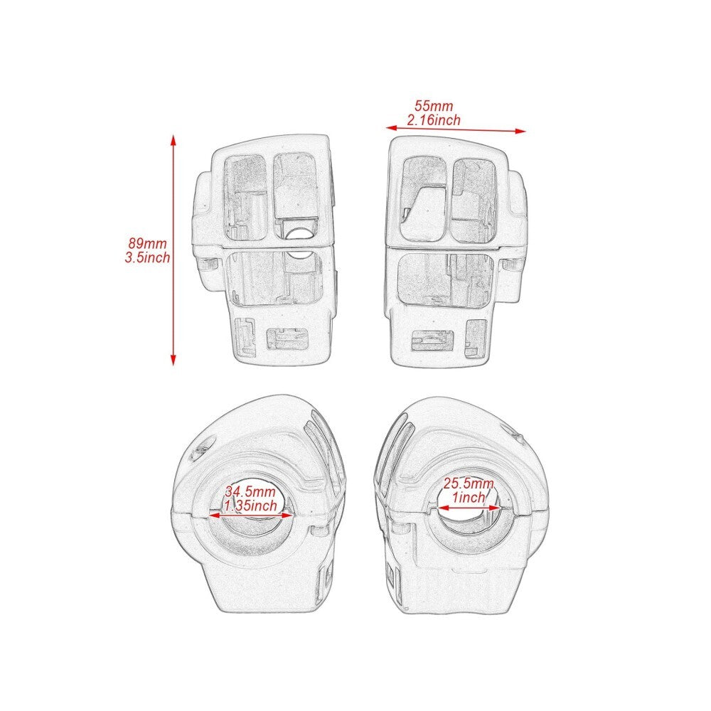 Handlebar control switch housing protective cover kit for Harley Touring 1996 - 2013 - n