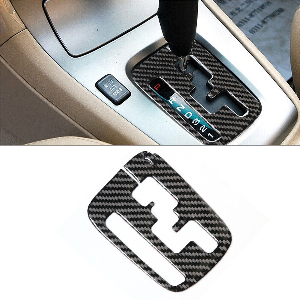 2Pcs Carbon Fiber Gear Shift Panel Cover Trim for Subaru Forester 05-08