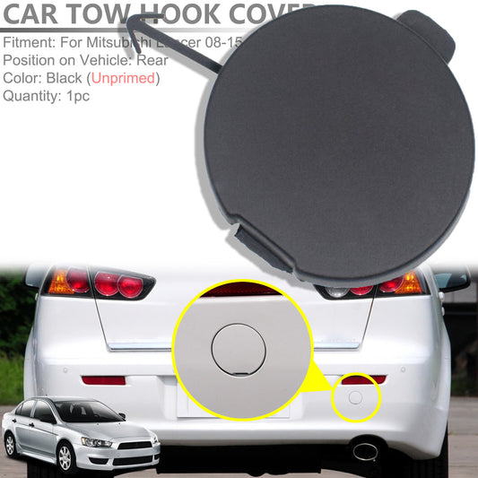 for Mitsubishi Lancer 2008- 2015 Car Tow Hook Eye Cover Rear Bumper Cap Unprimed Q