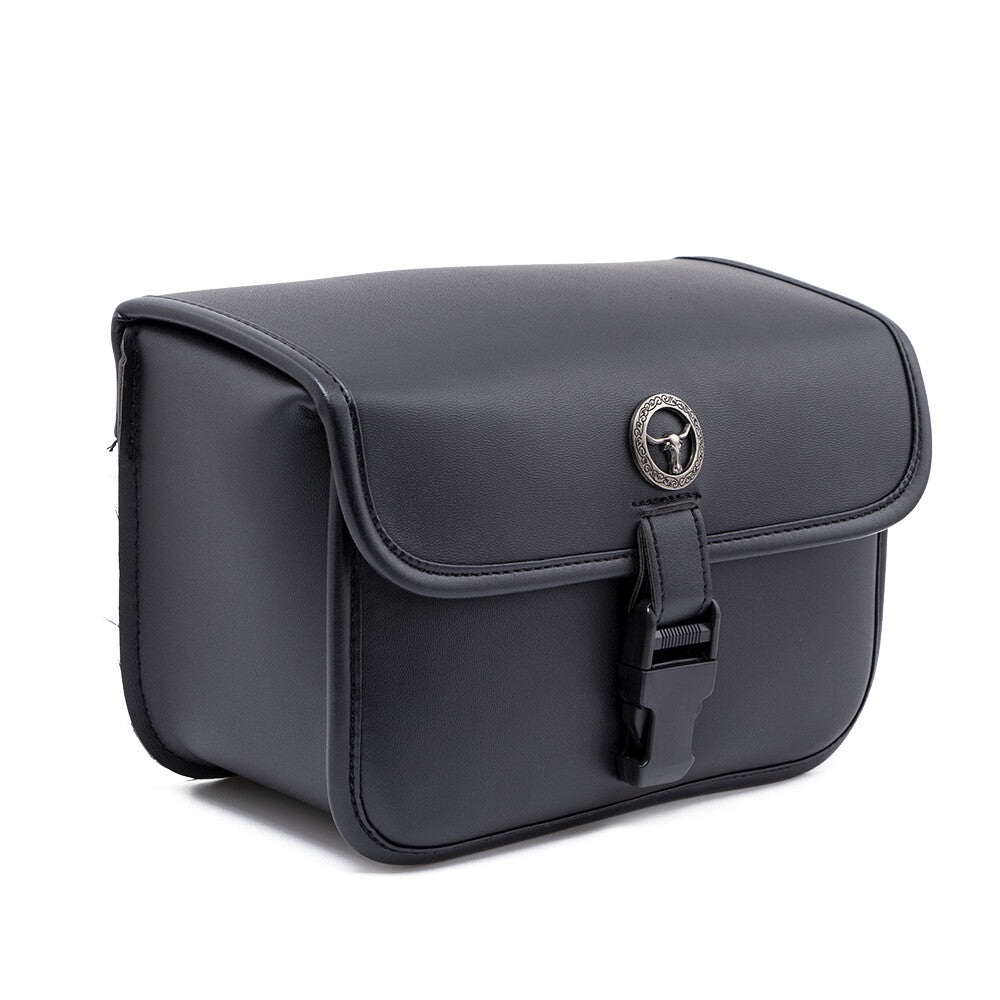 Motorcycle PU Leather Black Rectangle Tool Bag Storage Pouch Basket for Honda Q