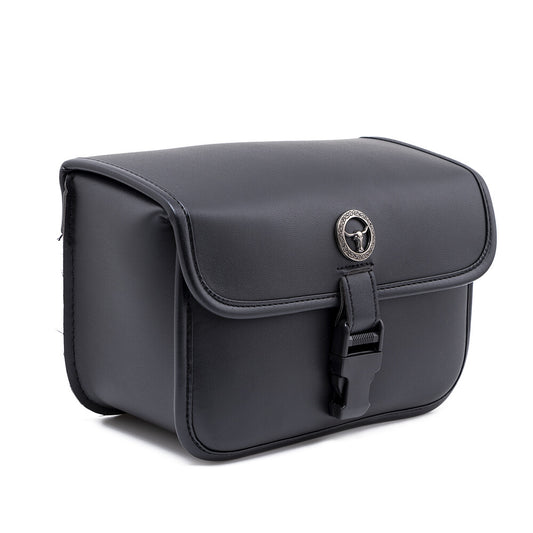 Motorcycle PU Leather Black Rectangle Tool Bag Storage Pouch Basket for Honda Q