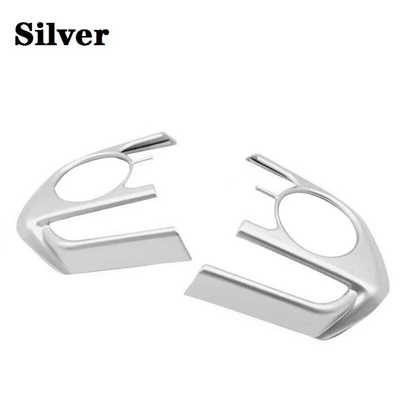 2-Piece Silver Steering Wheel Button Cover Trim for 2019-23 RAV4 Venza Harrier n