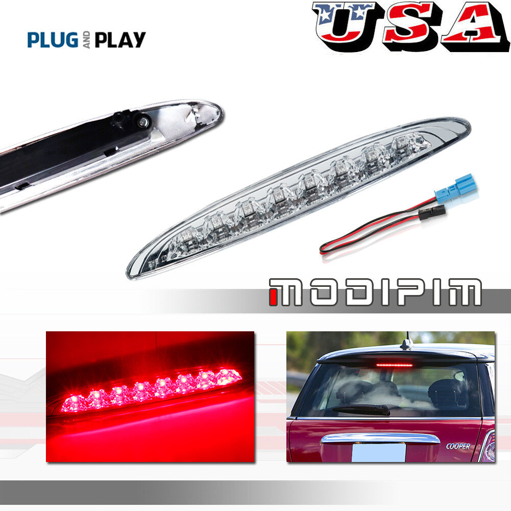 Transparent lens red 8-LED high mounted 3rd brake light suitable for 02-06 first generation for MINI Cooper - v