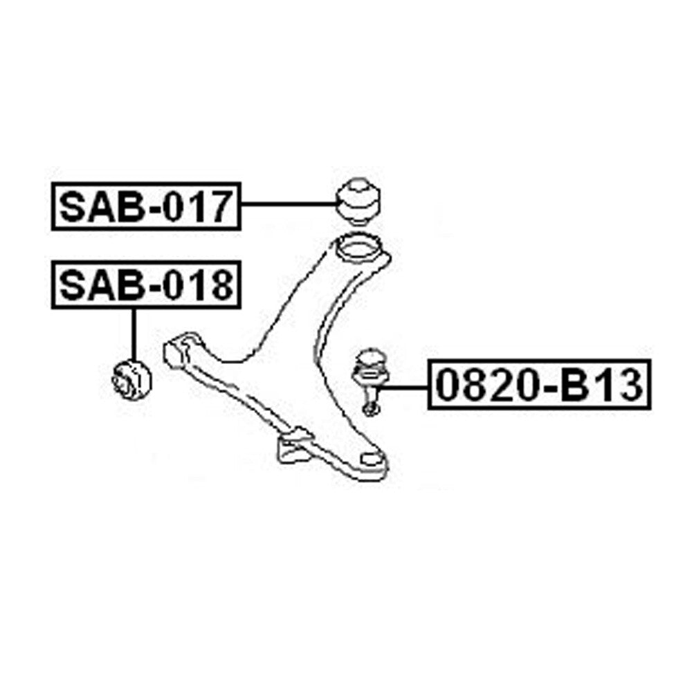2. Front lower arm bushing SAB-018 for Subaru Forester Impreza Legacy 20204-AJ000- n