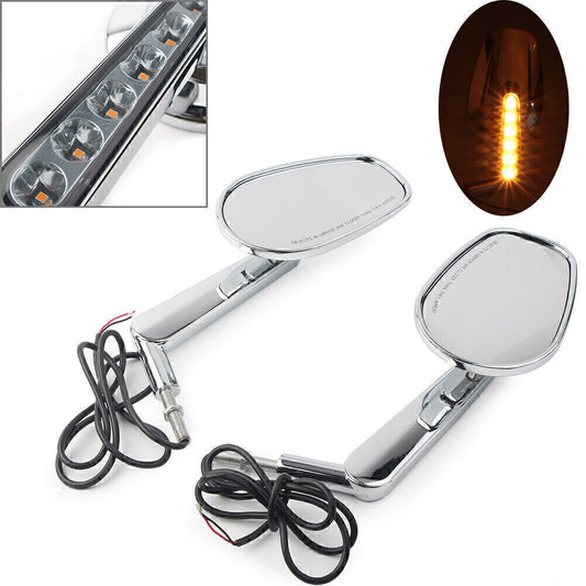 Rear View Mirrors & LED Turn Signals Light for Harley Davidson VROD VRSCF 09-17 Q
