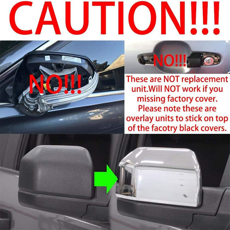 Top half chrome mirror finish protective cover for Ford F250 F350 F450 F550 Super Duty 2017+