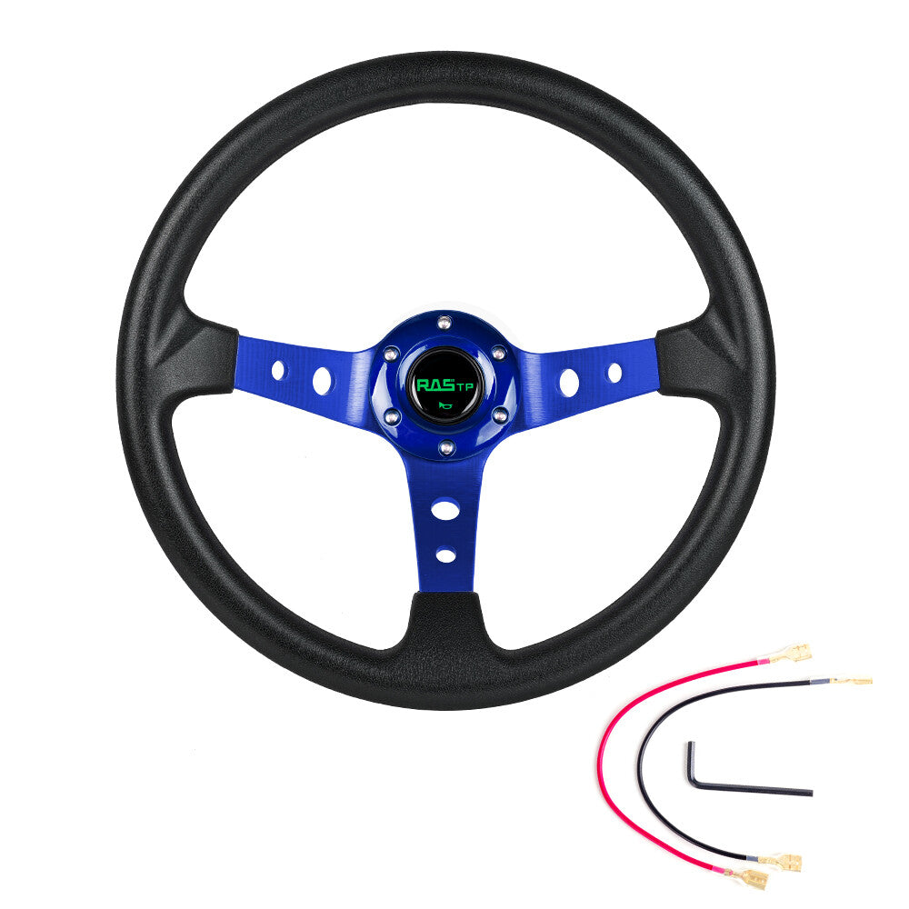 Universal 345cm Deep Dish 9.5cm Drifting Racing Steering Wheel Vinyl GRIP