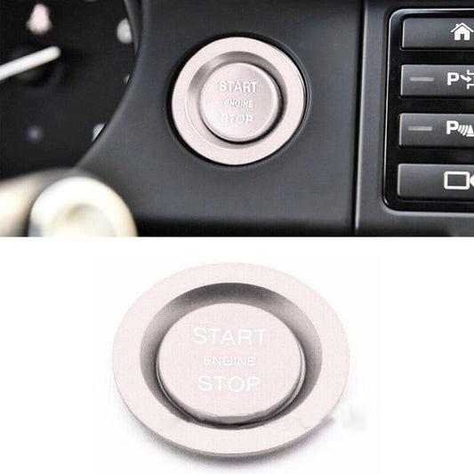 Two silver engine start/stop button cover trim pieces suitable for Land Rover for Range Rover