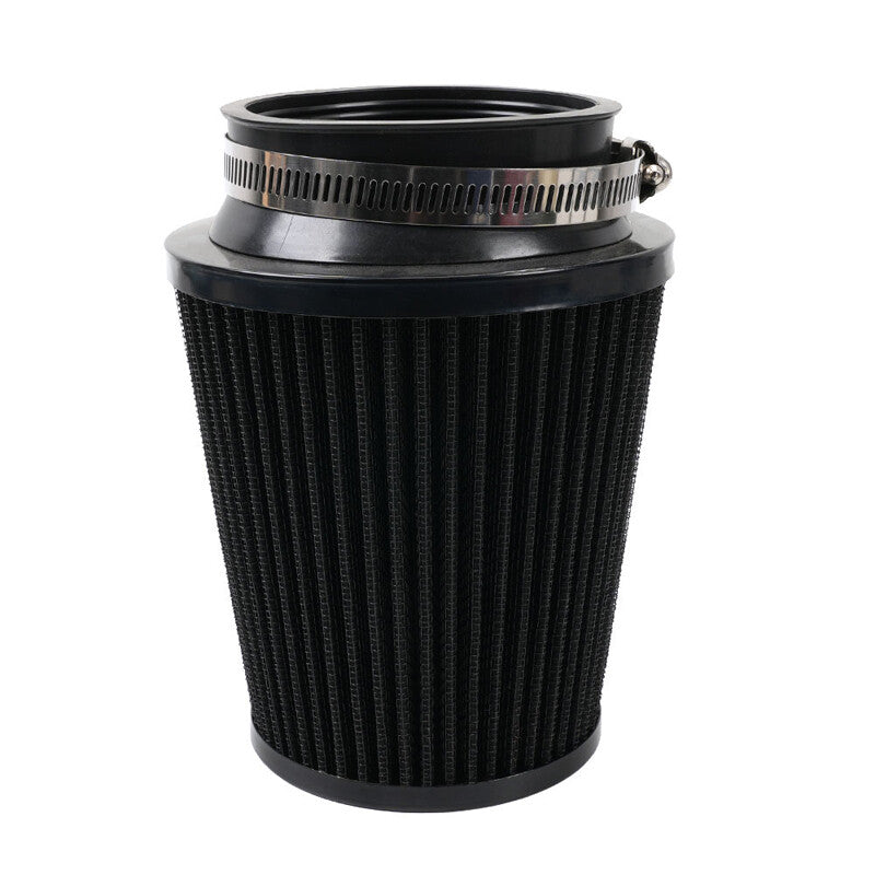 3-inch 76mm imported cold intake cone air filter component for off-road vehicles, black and durable. n