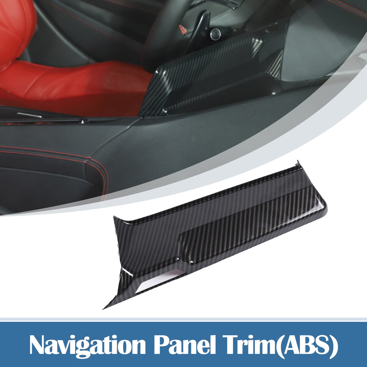 Red Carbon Fiber Headlight Button Panel Protective Cover for Corvette C8 Coupe 1LT 2020-24- v