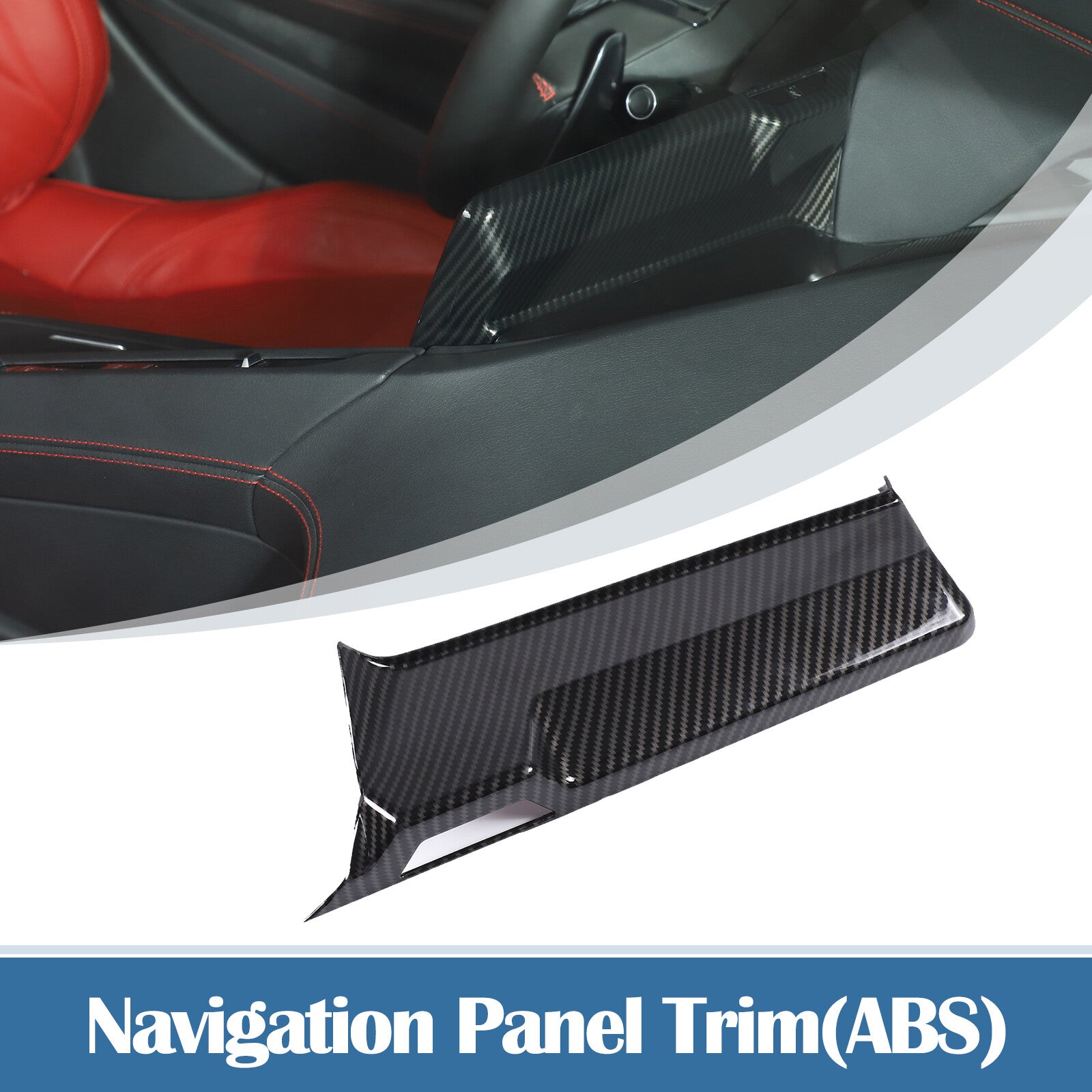 Red Carbon Fiber Headlight Button Panel Protective Cover for Corvette C8 Coupe 1LT 2020-24- v