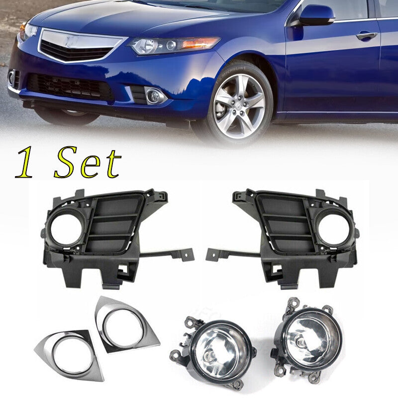 1 Set Front Bumper Fog Light DRL Assembly Driving Lights for Acura TSX 2011-2014