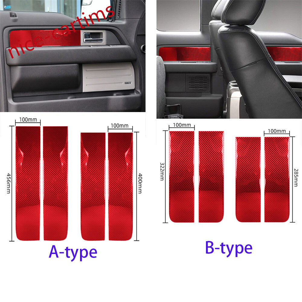 4¡ÁCarbon Fiber Interior Side Door Panel Decorative Cover for Ford F150 2009-14 B