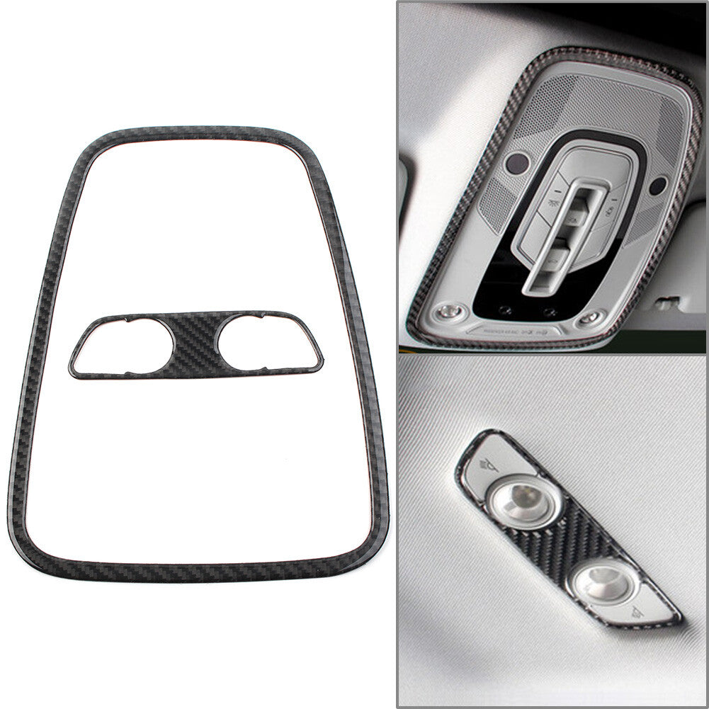 2Pcs Carbon Fiber Car Reading Light Cover Trim Fit for Audi A4 B9 2017-2020 2018 19