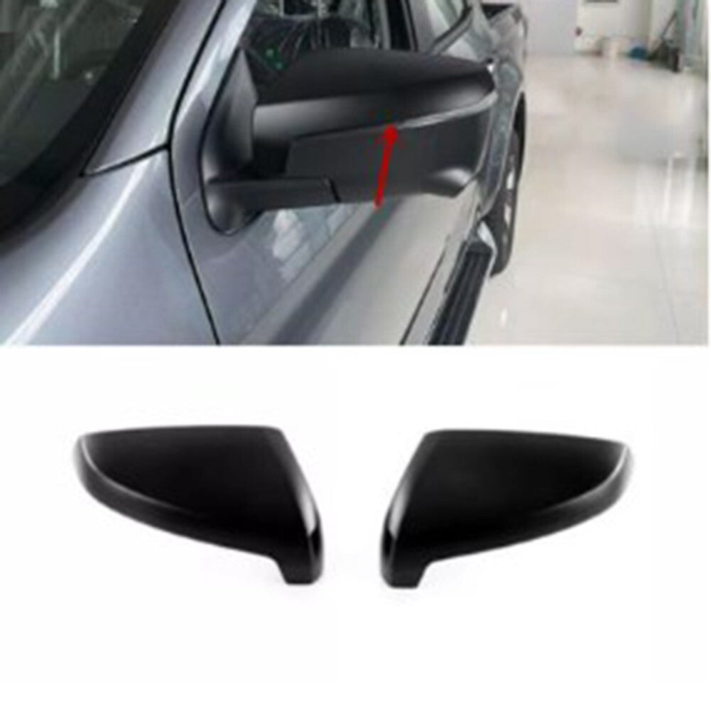 Matte Black 2pcs Rearview Mirror Cover Cap Trim for Isuzu D-Max Dmax 2021-2024