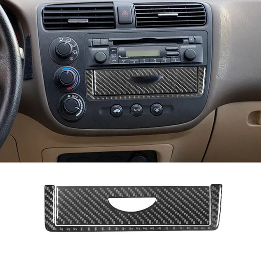 2X Carbon Fiber Interior Central Storage Frame Cover Trim for Honda for Civic Type B