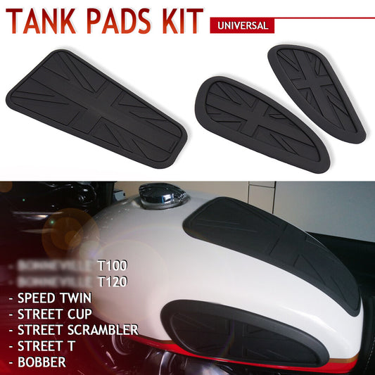 Anti slip Tank Pads Gas Knee Grip Traction Pads Side Decals for Triumph T120 100