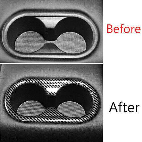 Inner Rear Water Cup Holder Panel Cover Trim Fit for Kia K5 21-22 Carbon Fiber
